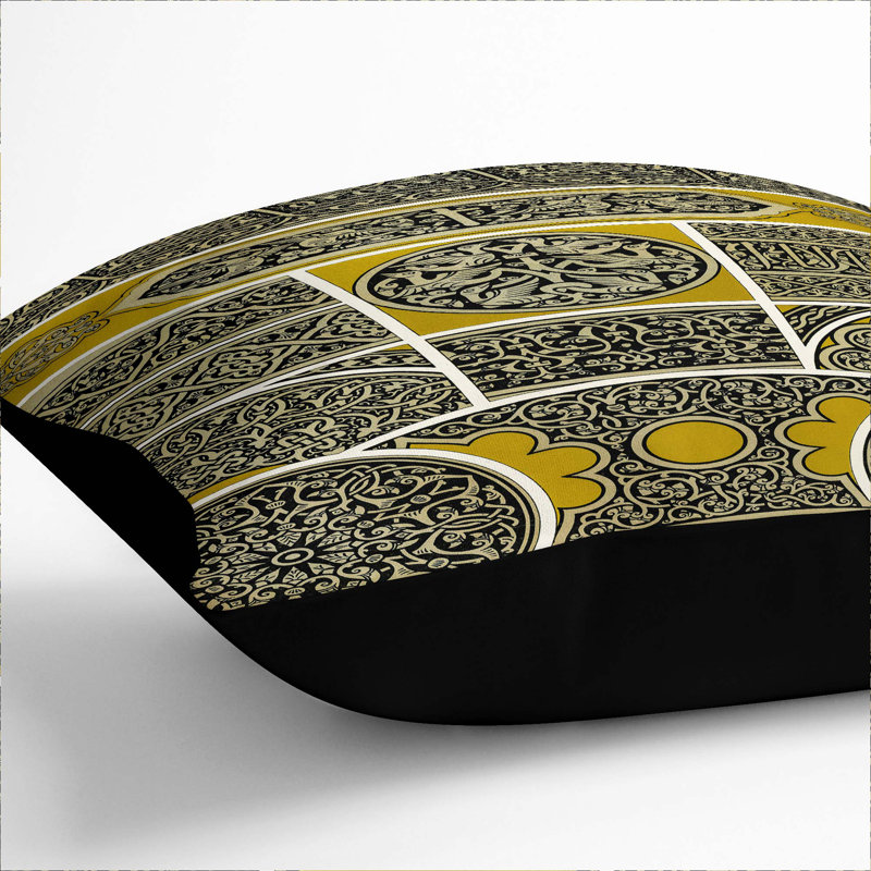 Geometric Square Throw Cushion, Black, 55cm H x 55cm W x 20cm D