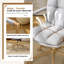 Chaise de bureau pivotante en mélange de lin à hauteur réglable avec accoudoirs en bois pour le bureau à domicile et le salon-1397567930