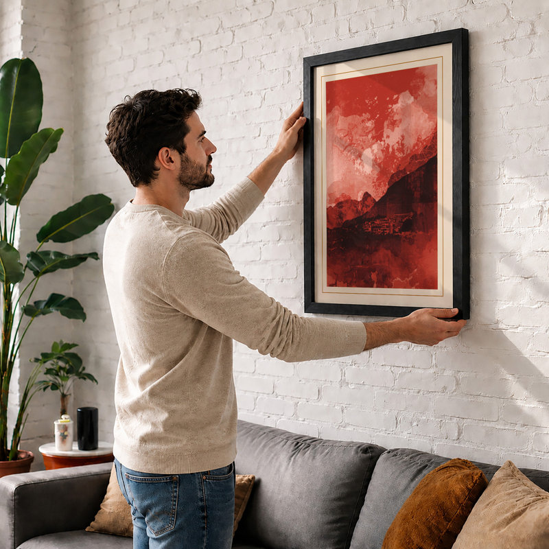Turbulent Skies Dramatic - Framed Print, A1 - 84.1 x 59.4 cm, Oak