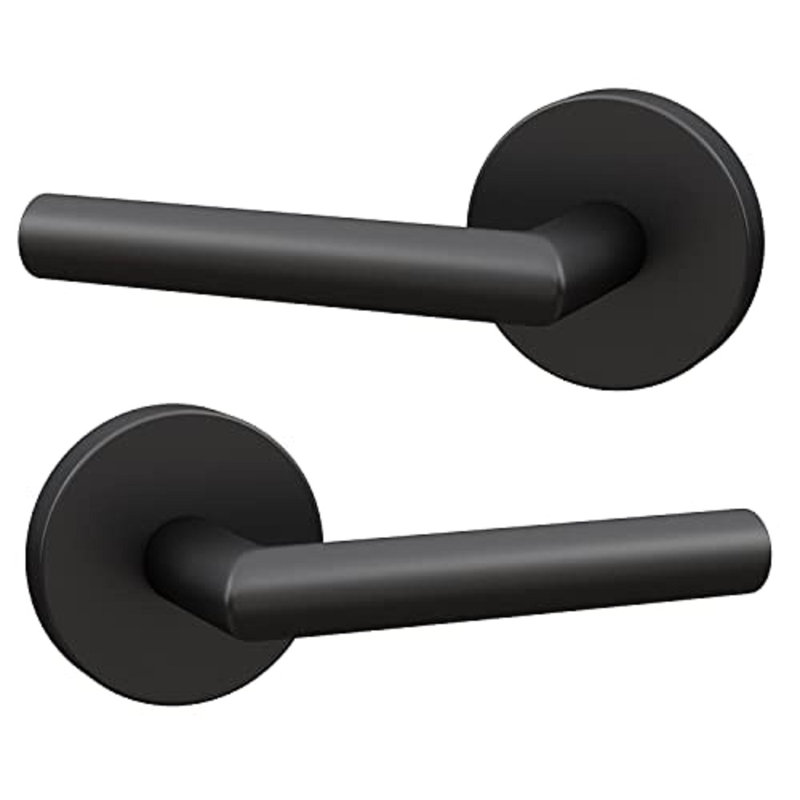 Bouton de porte intérieur réversible Mega Handles RONN avec rosette ronde pour garde-robe, garde-manger et portes françaises - Finition moderne en acier inoxydable