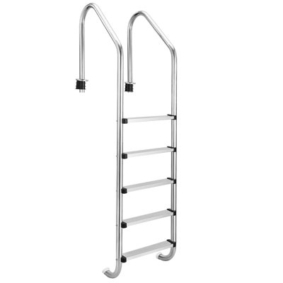 Échelle de piscine, marches de piscine en acier inoxydable pour piscine creusée, échelle de piscine en acier inoxydable 304 avec tapis antidérapants avec rampes de piscine ergonomiques, assemblage facile