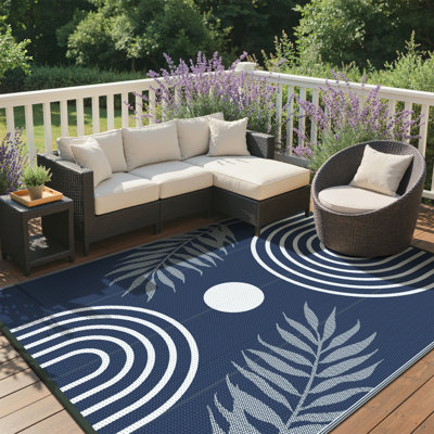 Shimeek Reversible Indoor/Outdoor Area Rug, Waterproof Plastic Outdoor Mat