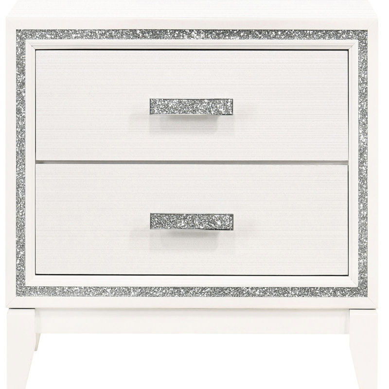 Table de chevet blanche moderne 2 pour chambre à coucher - Rangement spacieux avec style contemporain et coffre-fort