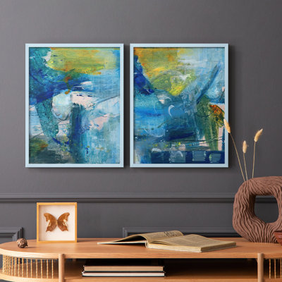 Spring Winds III - reproduction encadrée de qualité supérieure - prête à être accrochée - aucun clou requis - aucun clou requis