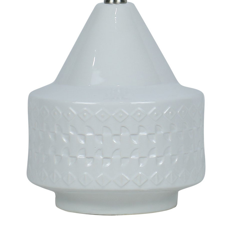 Claven Ceramic Table Lamp, White
