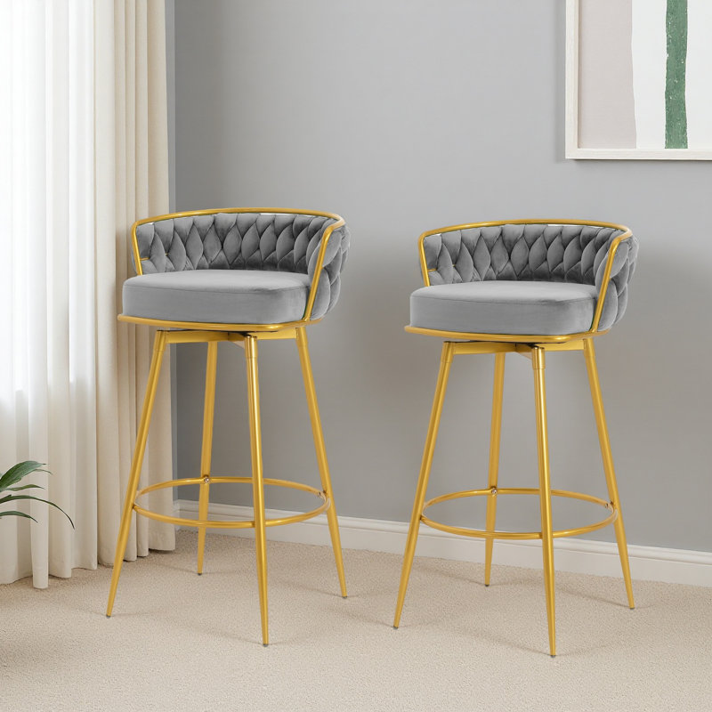 Tabouret de bar pivotant Cecilia, Gris