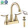 4 Inch 2-Handle High Arc Bathroom Faucet with Supply Hoses and Pop-up Drain