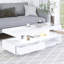 Table basse moderne à DEL avec 2 tiroirs, tablettes-223325463