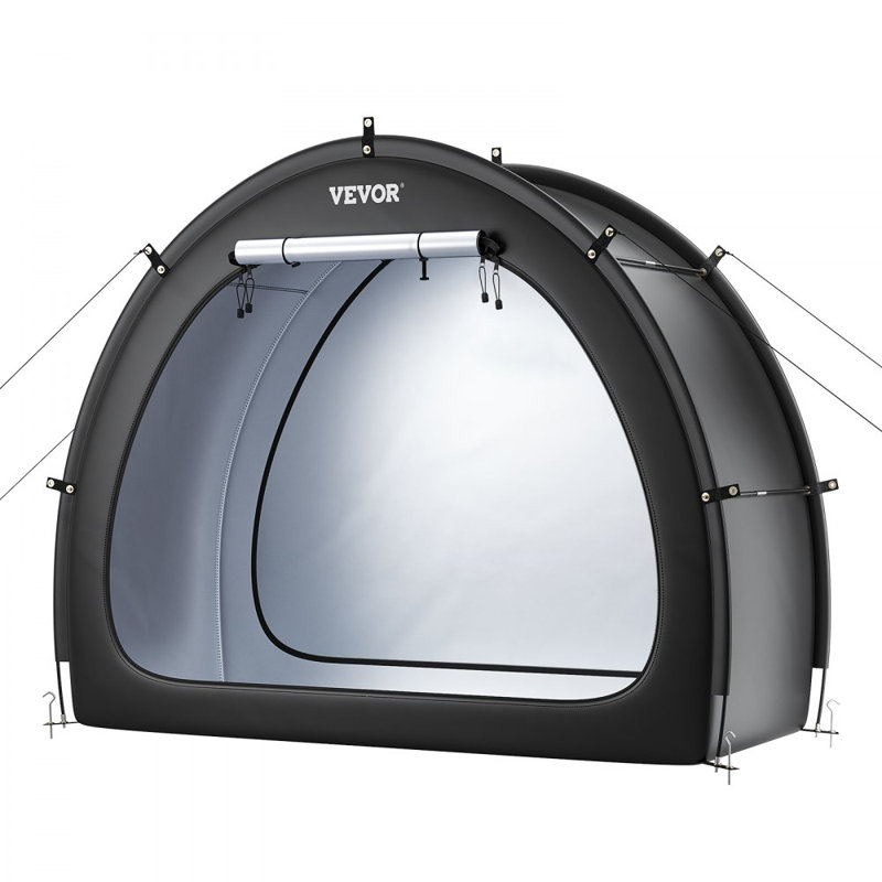 Tente de rangement extérieure pour vélo imperméable en forme d'éventail pour 1 à 2 vélos, H 67,2 po x l 79,2 po x P 31,2 po