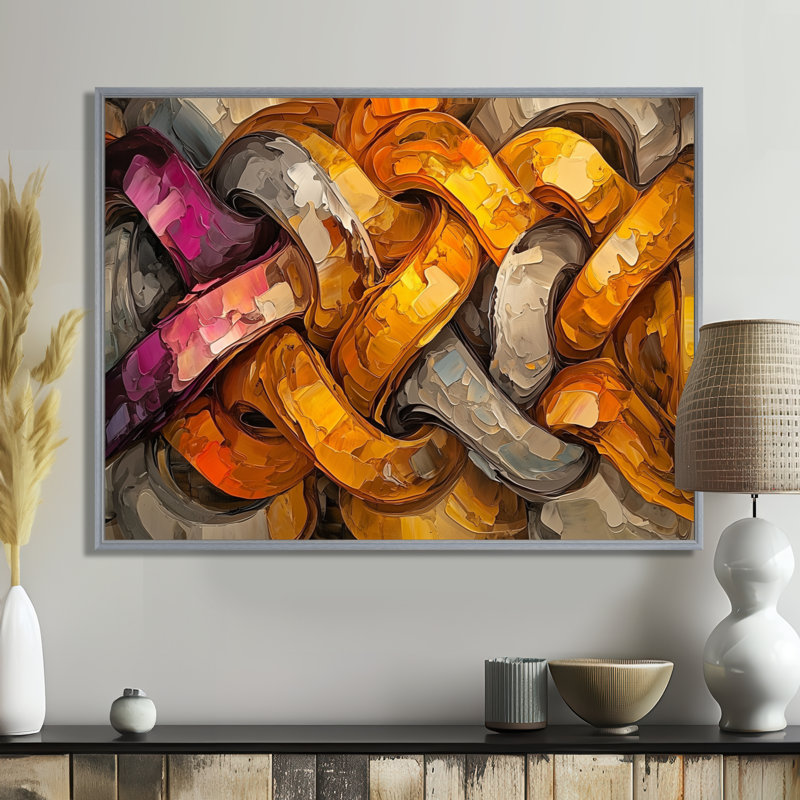 Livesay - Abstract Wall Art, 34" H x 44" W, Avec cadre, Silver