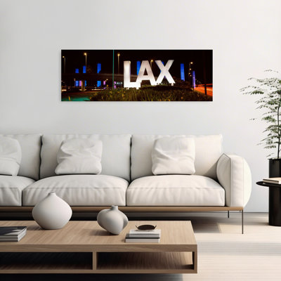 Enseigne au néon à un aéroport, aéroport de Lax, ville de Los Angeles, comté de Los Angeles, Californie, États-Unis, architecture contemporaine, art mural