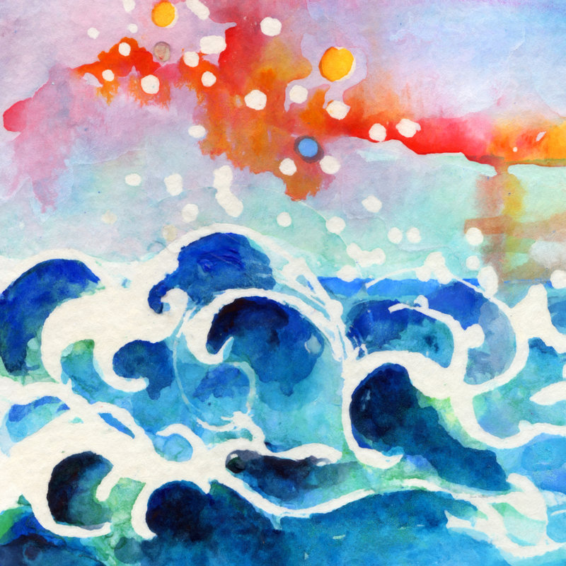 Aria Ginette Fine Art Tides of Time - impression, H 30 po x l 30 po, Cadre photo noyer, Non