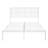 Casual Coastal Bedroom Queen Bed, Metal Frame & Faux Cane Headboard In White, Box Spring Excluded White Panel Headboard, Look, No Foundation Needed-1265827916-1265827914