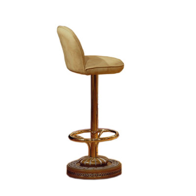 Mussa Swivel Upholstered Counter Stool with Solid Wood Frame
