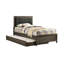Ensemble de chambre à coucher 4 pièces Meli, tapissier, commode, bois massif gris-108977158-108977159