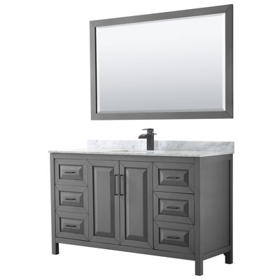 Ensemble de meuble-lavabo simple 60 po avec miroir Daria
