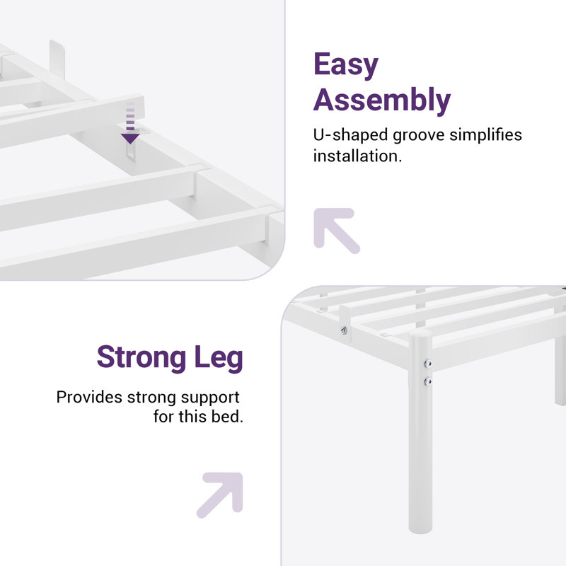 Nancarrow Metal Slat Bed, Queen, White