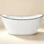 Baignoire autoportante moderne en acrylique 63 po x 31 po, baignoire à garniture noire avec dossier double incliné, capacité de 56 gallons et ensemble de bonde