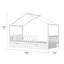 Lit de jour double en bois avec lit gigogne, tablettes de rangement et bureau d'étude intégré pour enfants et adolescents Space-Smart.