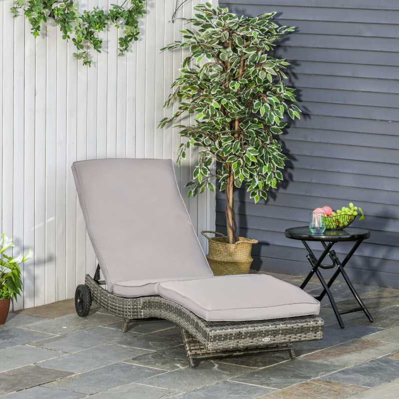 Chaise longue de piscine Outsunny, Gris