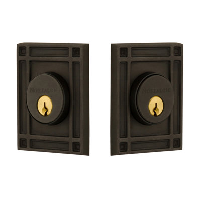Nostalgic Warehouse Mission Plate Double Cylinder Deadbolt