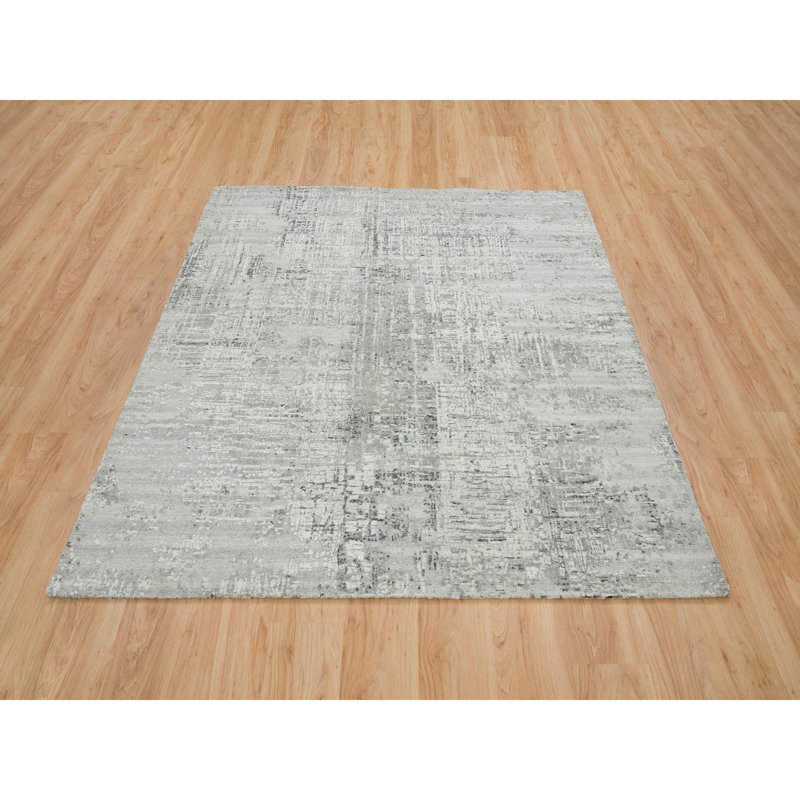 Tapis de style oriental moderne gris clair noué à la main 6 pi 2 po x 6 pi 2 po 60082EBA76874F7985E7F8BC178656F1