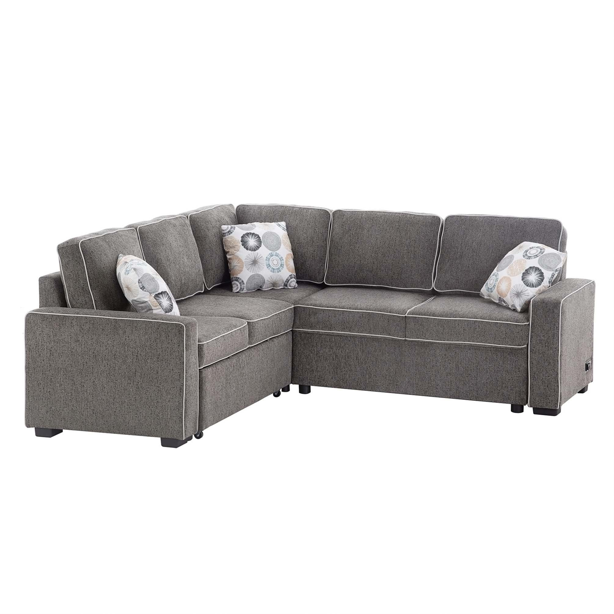 Latitude Run® 83" L-Shaped Pull Out Sofa Bed Modern Convertible Sleeper ...