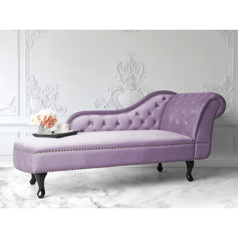 Jeb Velvet Chaise Lounge, Pink, Right Hand Facing