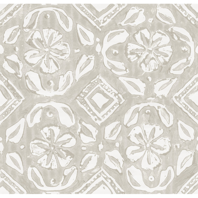 MINNIE KEMP X MINDTHEGAP Wallpaper Roll, Gray/Taupe