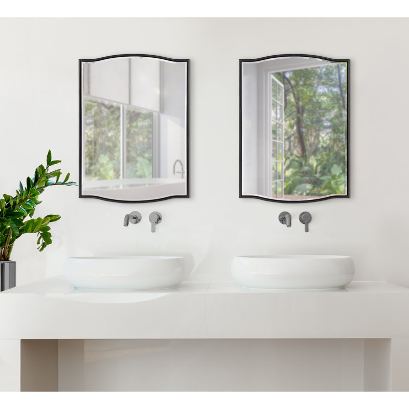 Meagan Rectangle Mirror, Black, 24" x 18"