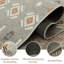 Nova Geometric Pattern Printed Area Rug - Warm Earth Tones on Soft Grey Base-927903463