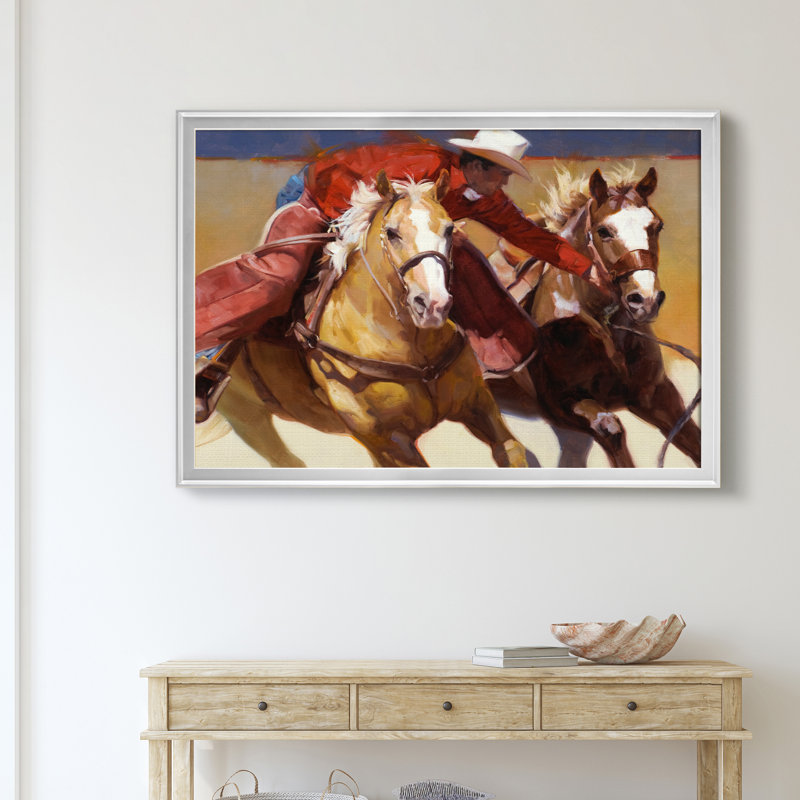 «Nabbed», peinture sur toile encadrée, H 18,5 po x l 24,5 po x P 1,5 po, Argent