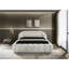 Eye-Catching Contemporary Style White Chenille Fabric Upholstered 1pc Est. King Size Bed Bedroom