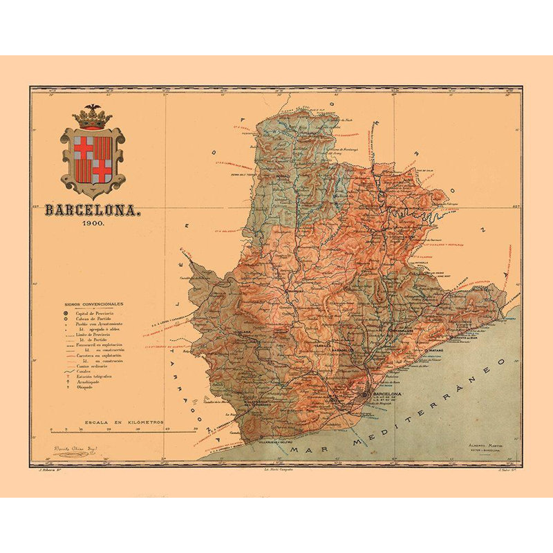 Art sur toile tendue par Red Barrel Studio® Martine Gallery, Barcelone, Espagne, 1900, Martine, 1904, H 20 po x l 24 po