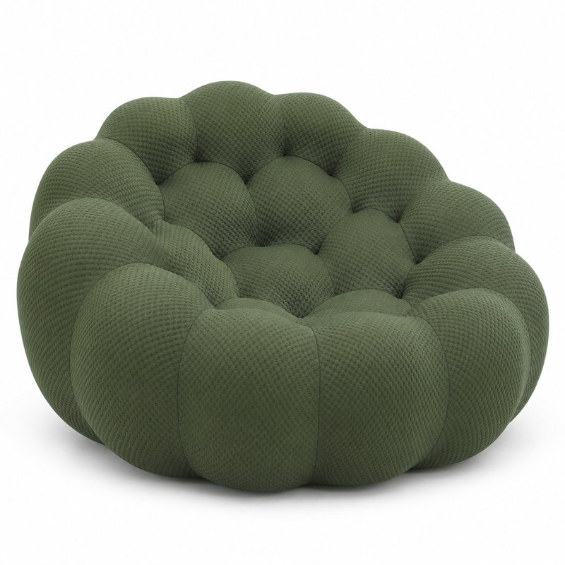 36" Bubble Bean Bag Chair with 3D Honeycomb Knit Fabric, Foam-Filled Floor Chair for Bedroom, Living Room, Apartment, and Small Spaces