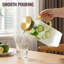 Pichet carré en verre de 2 litres (68 oz) avec couvercle, motif à rayures classiques, avec poignée pour réfrigérateur, doré-604917459