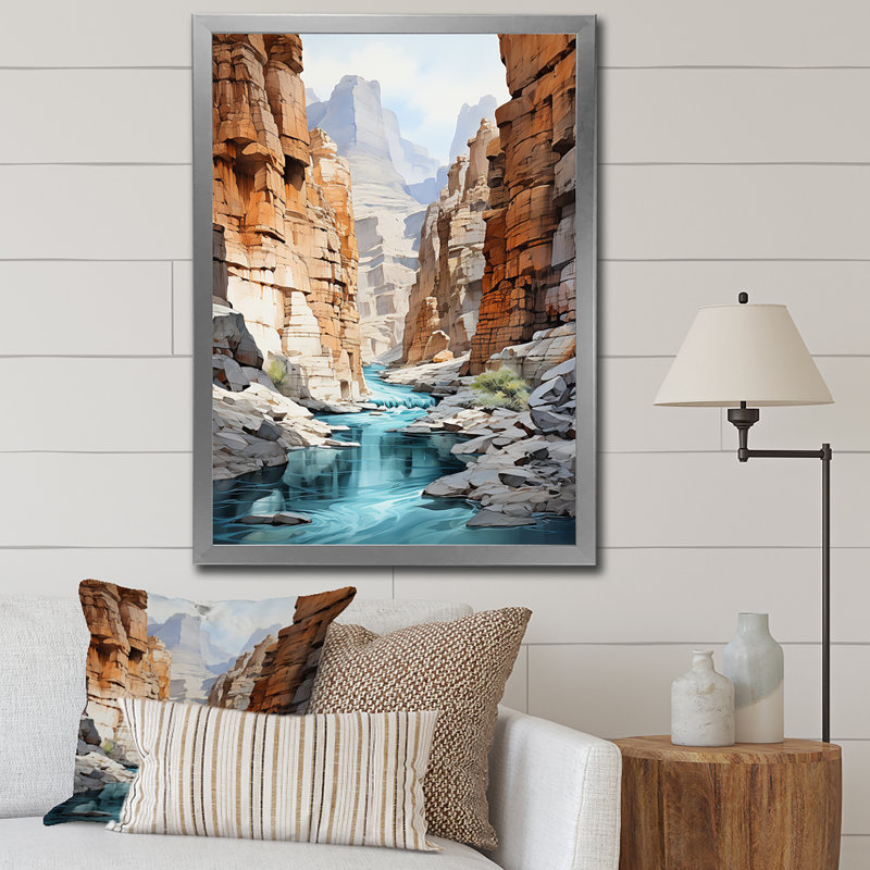 «Llamile Canyon Endless Journey», reproduction sur toile, H 44 po x l 34 po x P 1,5 po, Cadre photo gris