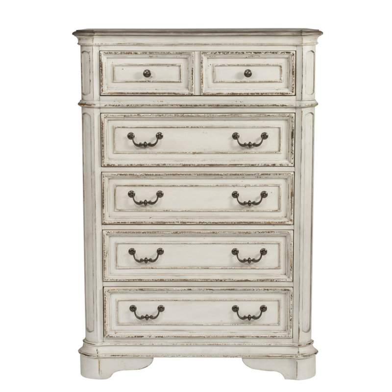 Commode 5 tiroirs l 38 po Colchester, Blanc