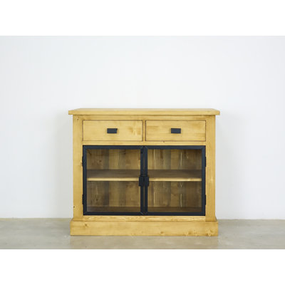 Cailean 108Cm Wide 2 Drawer Spruce Solid Wood Sideboard