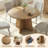 Amarachi 47’’ Round Wood Dining Table With Upholstered Chairs, Kitchen Dining Room Furniture Set-1268768842-1268768838-1268768836