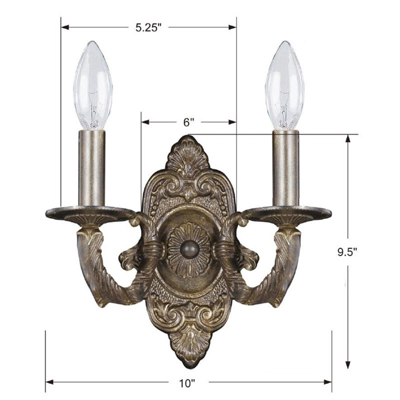 Huckabee 2 - Light Dimmable Candle Wall Light, Venetian Bronze