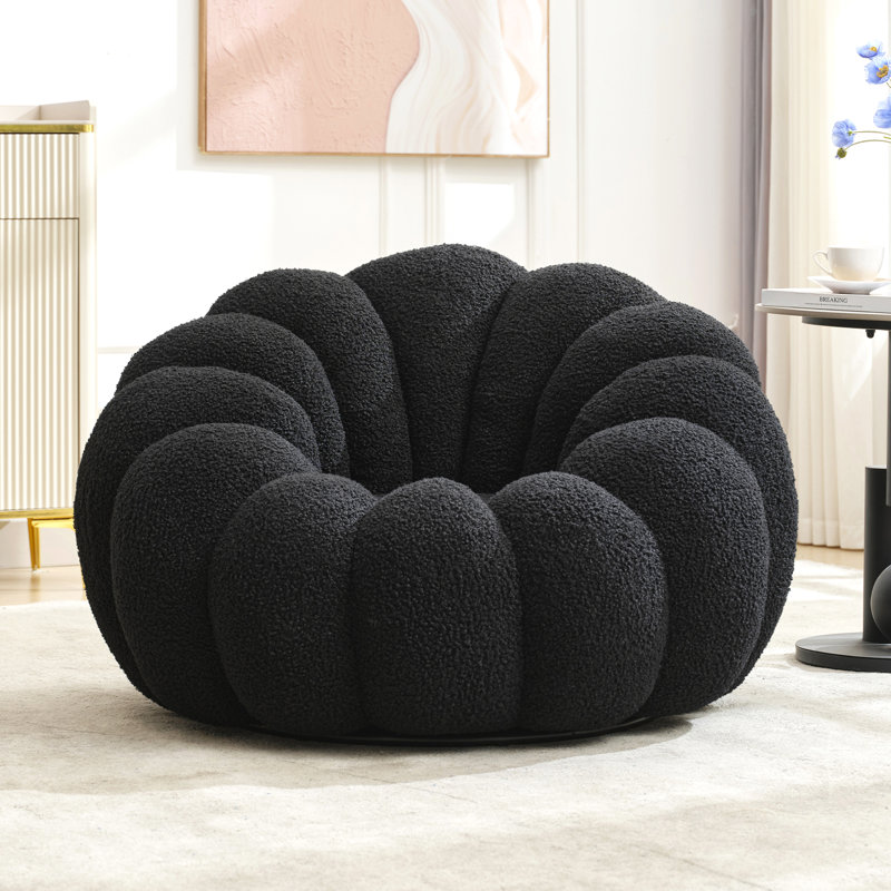 Cerone Upholstered Swivel Chair, Black