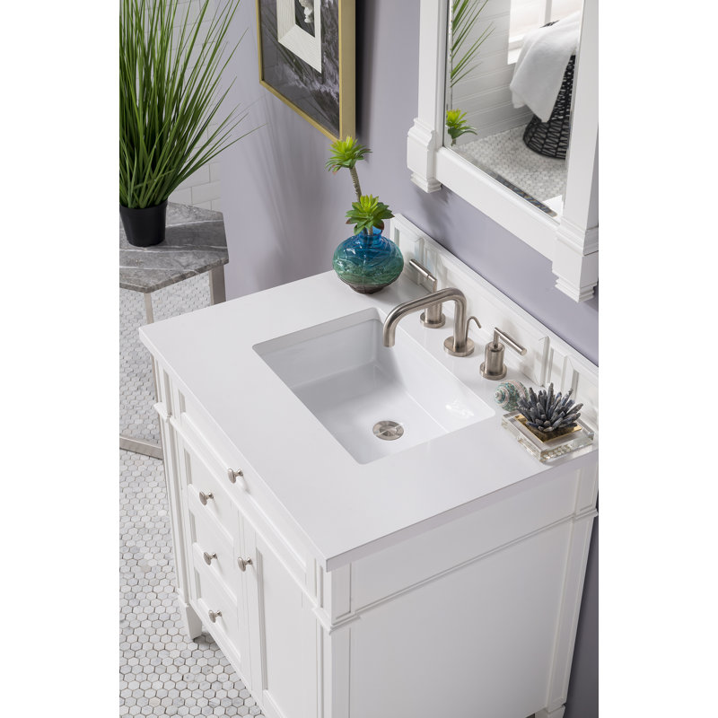 Brittany 30'' W Single Vanity, Bright White, White Zeus, 8" Widespread