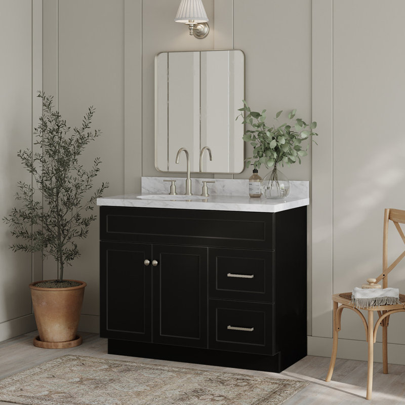 Base de meuble-lavabo double 42 po Paulla, Noir