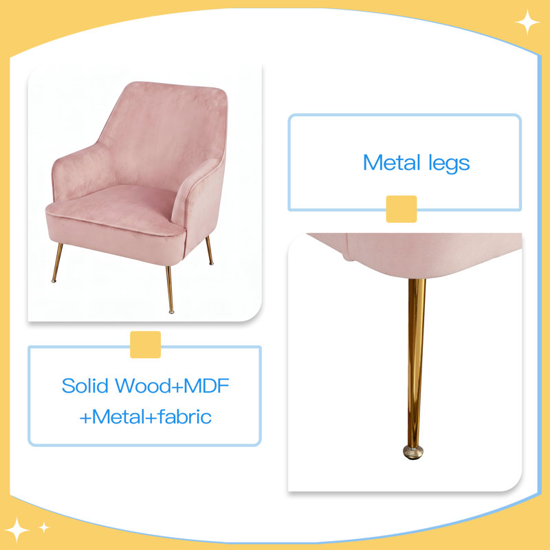 Chaise de loisirs de style moderne, Pink Fabric