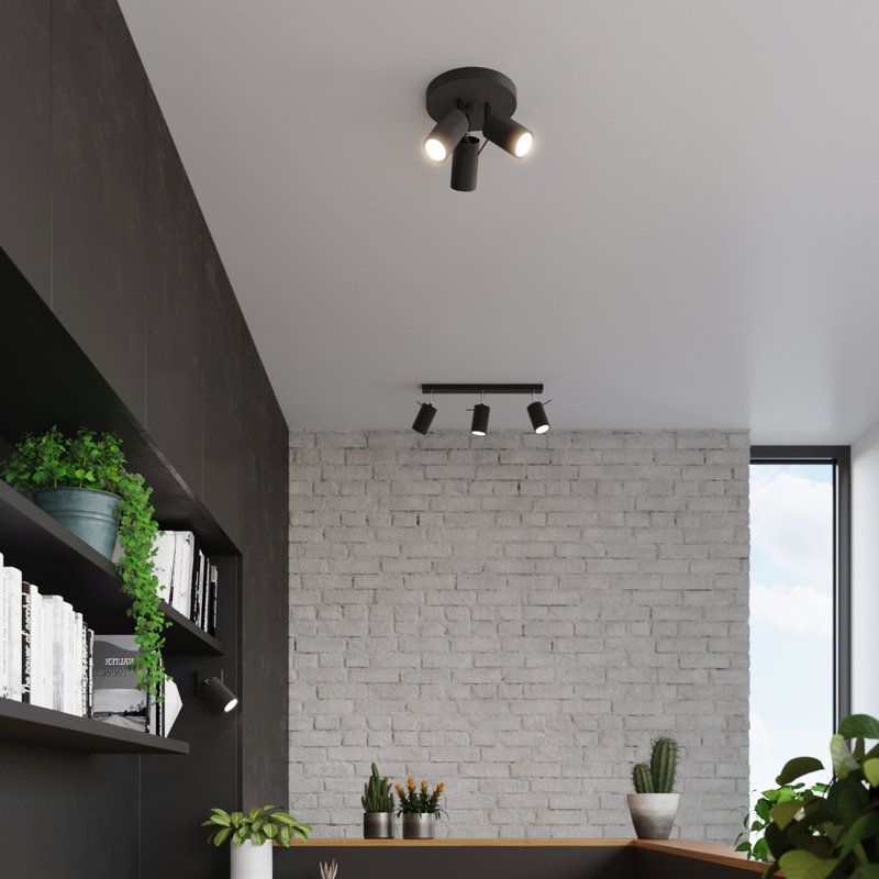 RING Steel Spotlight, Black, 20x20x18 cm, 3 Lights