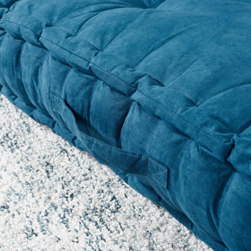 Gardenia Floor Pillow, Dark Turquoise, 25" H x 25" W