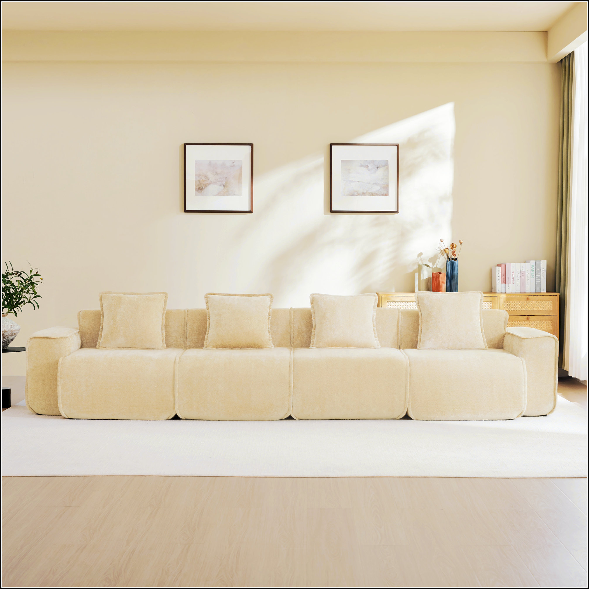 Wrought Studio Streamlined Design Deep Seat Modular Boneless Sofa With ...