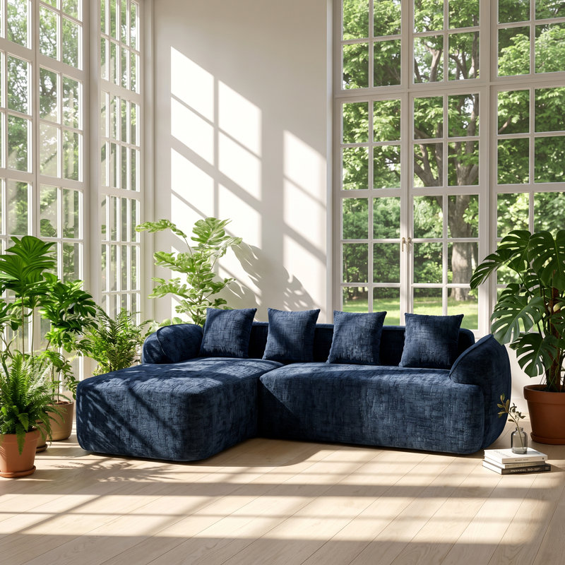 Canapé modulaire en L à 4 places rétro l 101,18 po x P 66,93 po x H 25,59 po Retro