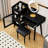 Leeandrew Vanity Desk with Drawers, Cabinet, Stool & Charging Ports-115330402